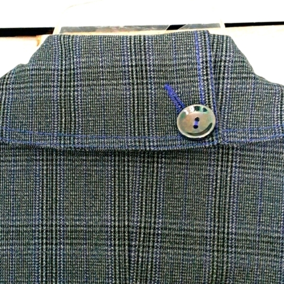 Custo Barcelona Vintage Plaid Double Breasted Belted Coat Embroidered Size 10 - Picture 10 of 16